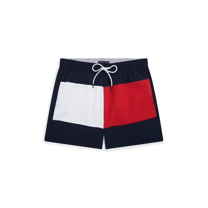 Tommy Hilfiger Men's Blue Archive Medium Drawstring Swim Shorts in Size M, Sports Direct