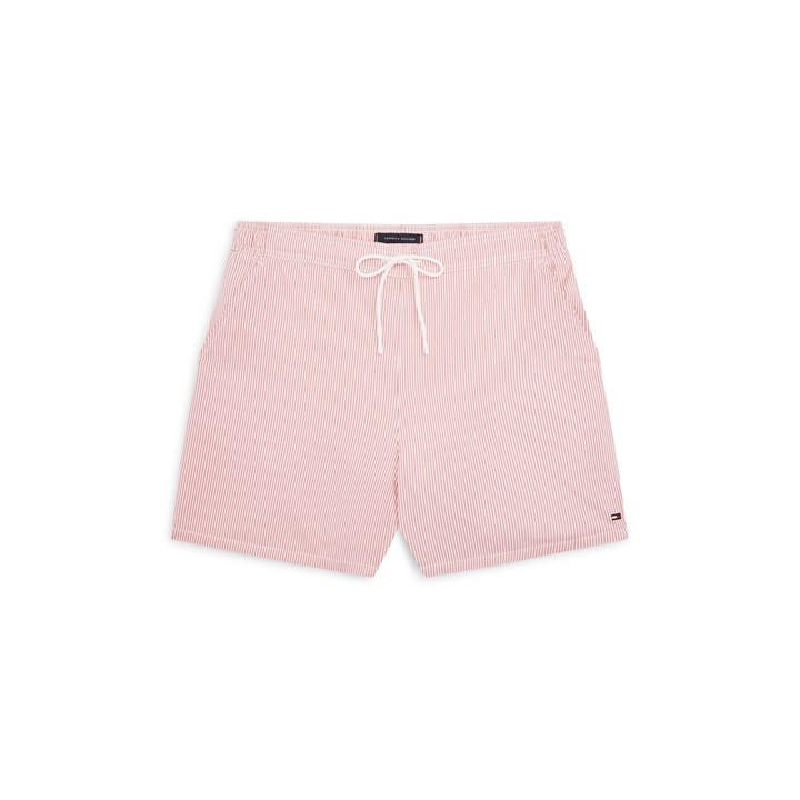 Tommy Hilfiger Men' Red Ithaca Medium Seersucker Swim Shorts in Size S, Sports Direct