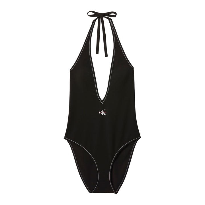 Calvin Klein Women's Black Plunge Swimsuit in Size 16, Sports Direct