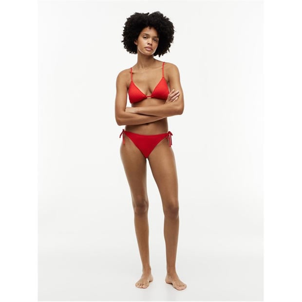 Fire Red - Tommy Hilfiger - Women's Tie Side Bikini Bottoms