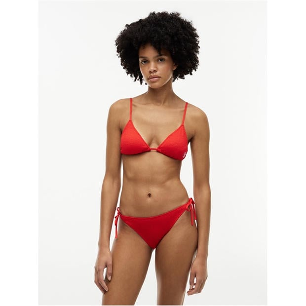 Fire Red - Tommy Hilfiger - Women's Tie Side Bikini Bottoms