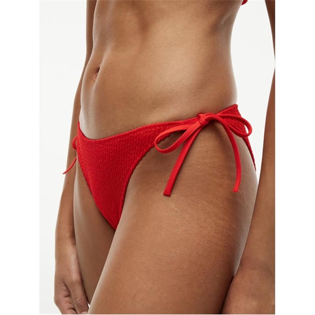 Fire Red - Tommy Hilfiger - Women's Tie Side Bikini Bottoms