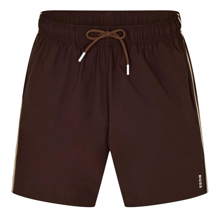 Boss Men' Brown Iconic Swim Shorts in Size S, Sports Direct