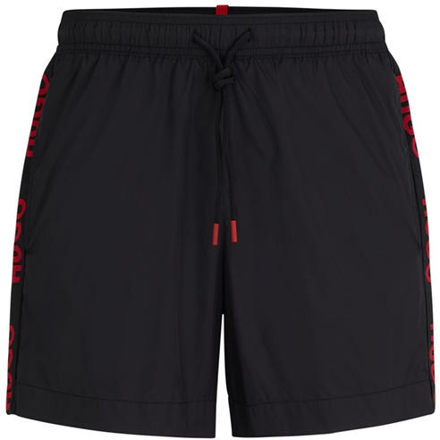 Hugo - Mens HUGO Fab Swim Shorts with Tape Logo Detail