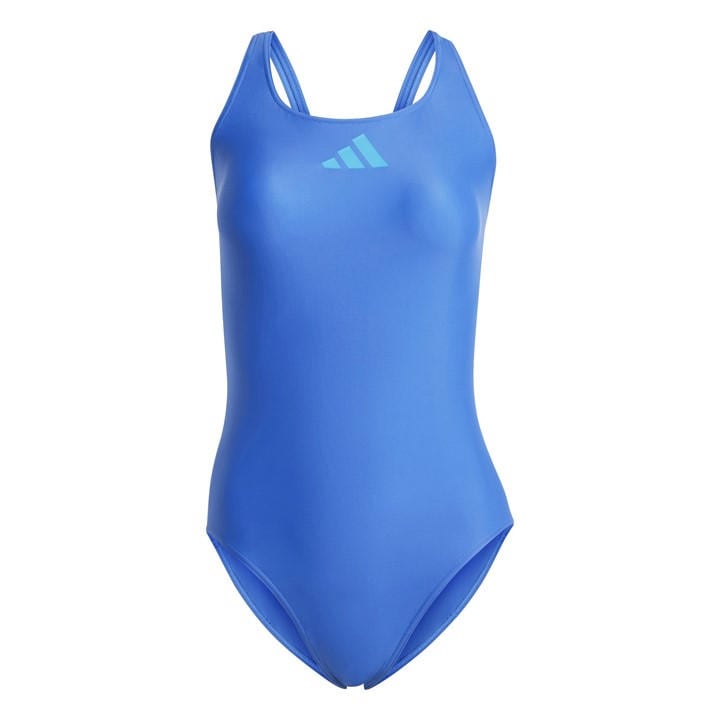 Adidas Women's Blue 3 Bar Logo Swimsuit in Size XS, Sports Direct