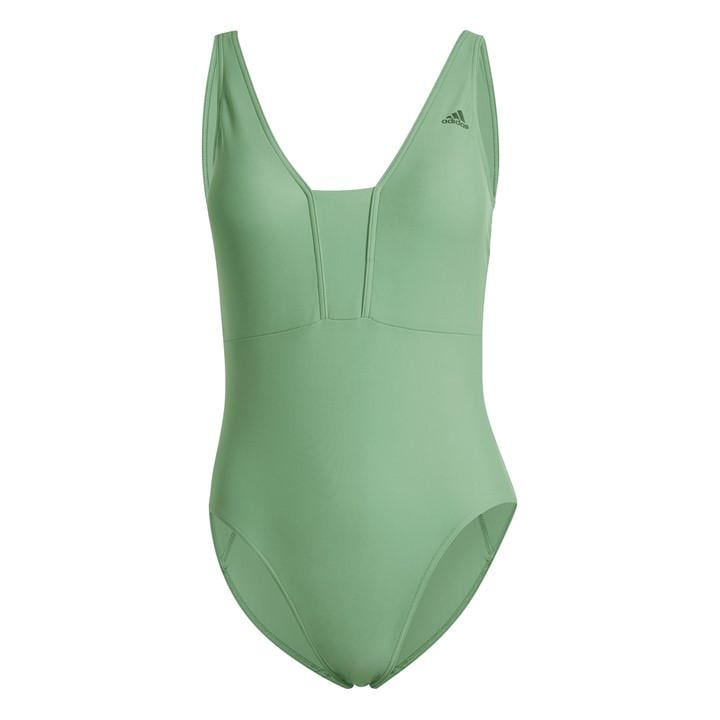 Adidas Women's Green Iconisea S One Piece Swimsuit in Size 2XL, Sports Direct