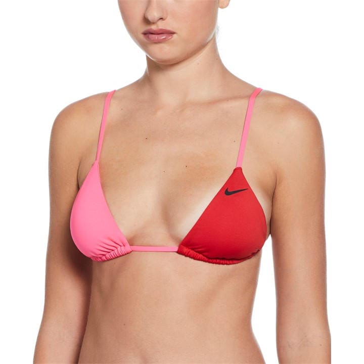 Nike Women's Red Color Block Triangle Bikini Top in Size 12, Sports Direct