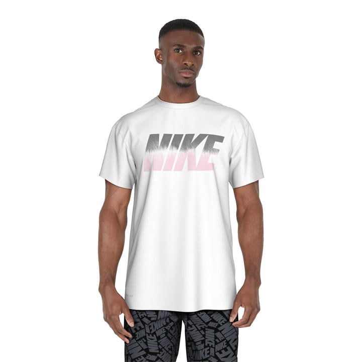 Nike Men's White Ocean Merge Short-Sleeve Hydroguard in Size XS, Sports Direct