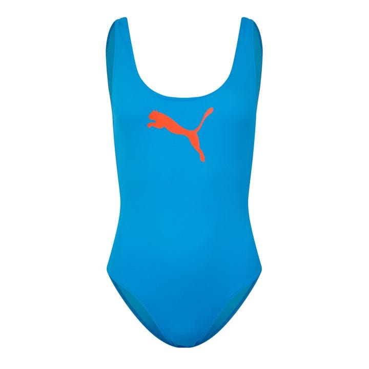 Puma Women's Energy Blue Graphic Print One Piece Swimsuit - 8 (Xs) - Image 2