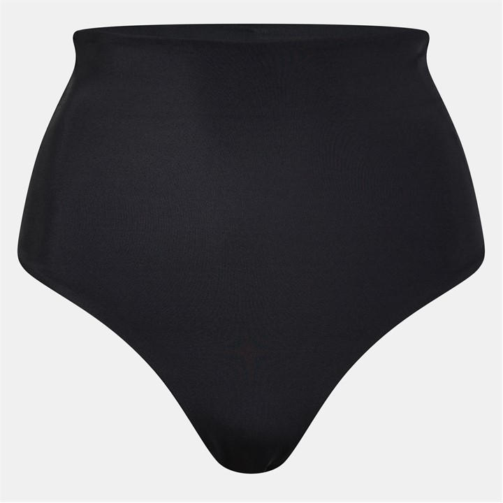 Puma Women's Black Ribbed Brazilian Bikini Bottom in Size 10, Sports Direct