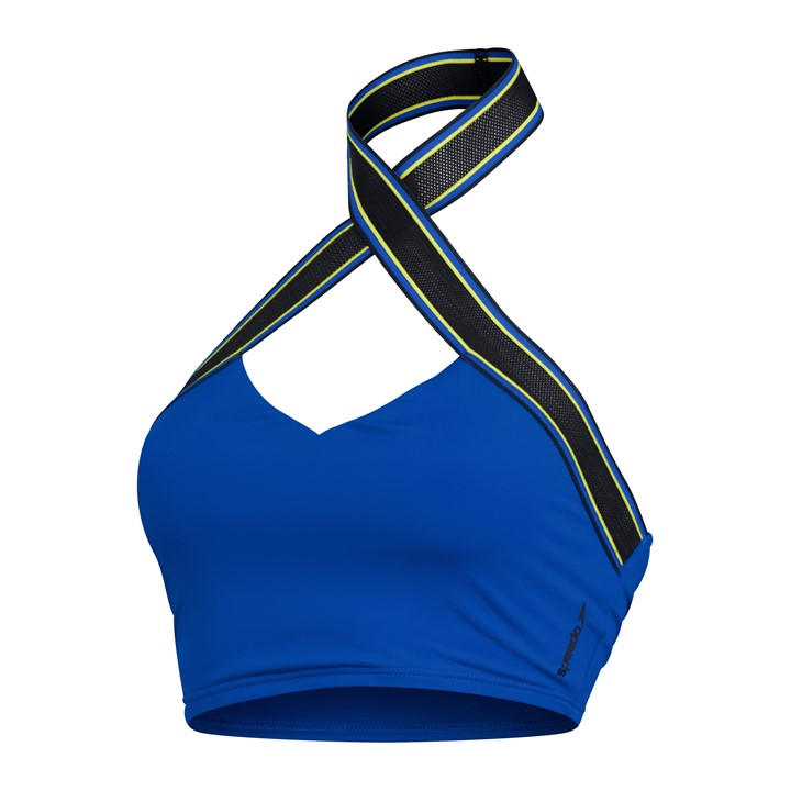 Speedo Women's Blue Halter Crop Top Bikini in Size 16, Sports Direct