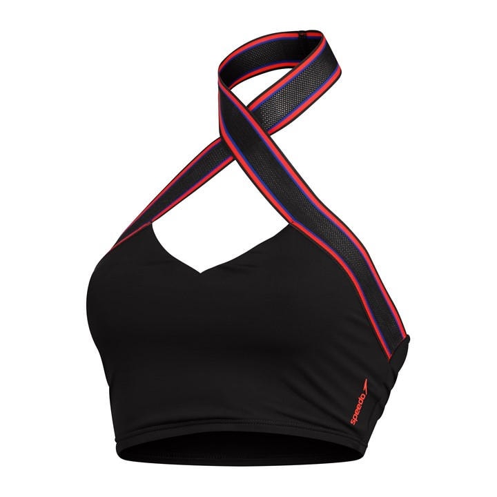 Speedo Women's Grey Halter Crop Top Bikini in Size 16, Sports Direct