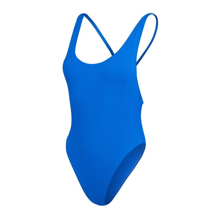 Speedo Women's Blue Gen Solid One Piece Swimsuit in Size 8, Sports Direct