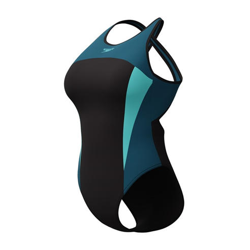 Speedo - High Neck Splice Cross Back Swimsuit