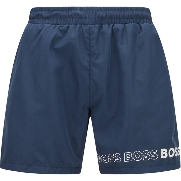 Boss Men's Blue Dolphin Swim Shorts, Recycled Polyester in Size XS, Sports Direct