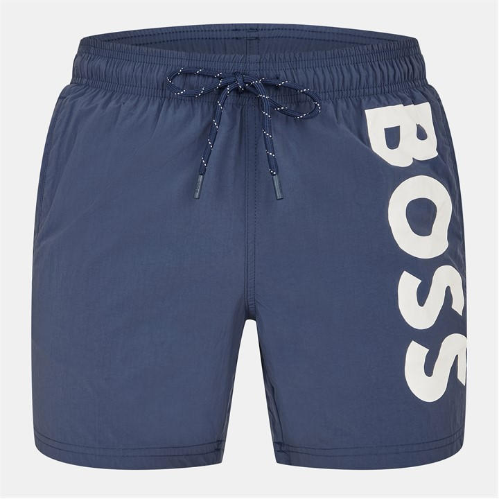 Boss Men' Blue Octopus Swim Shorts With Bold Branding in Size S, Sports Direct