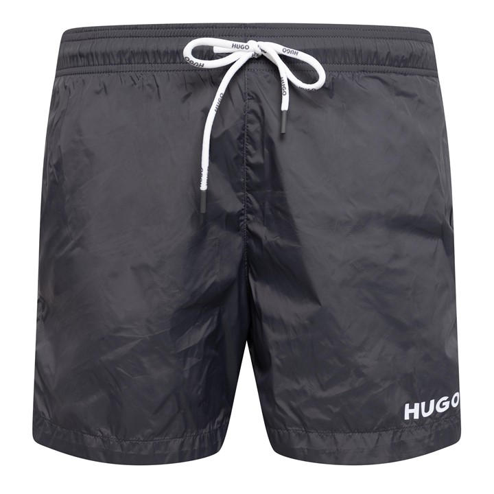 Hugo Men's Grey Haiti Quick Drying Swim Shorts in Size L, Sports Direct
