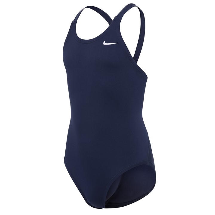 Nike Girls Blue Solid Swimsuit in Size 13 - 14 Years, Sports Direct