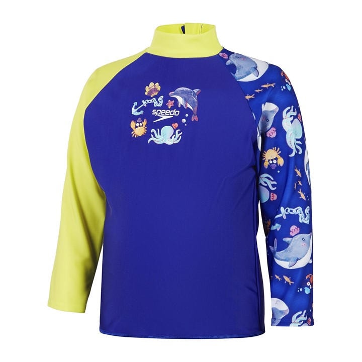 Speedo Boys Blue Kids' Digi Long Sleeve One Piece Swimsuit in Size 4 - 5 Years, Sports Direct