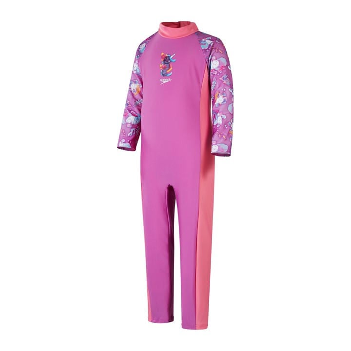 Speedo Girls Pink Kids' Allinone One Piece Swimsuit in Size 6 - 9 Months, Sports Direct