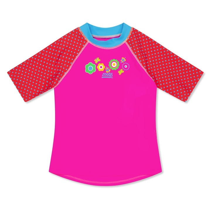 Zoggs  Kids Blue Flora Short Sleeve  in Size 7 - 8 Years, Sports Direct