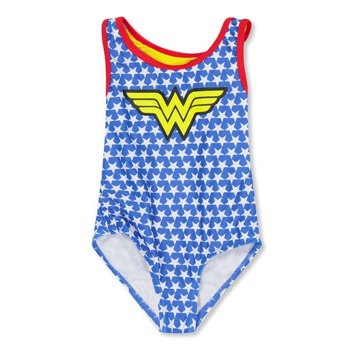Zoggs  Kids Blue Wonderwoman Actionback  in Size 2 - 3 Years, Sports Direct