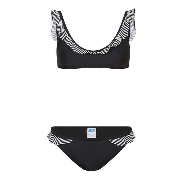 Zoggs Women's Black Siena Frill Bikini in Size 10, Sports Direct