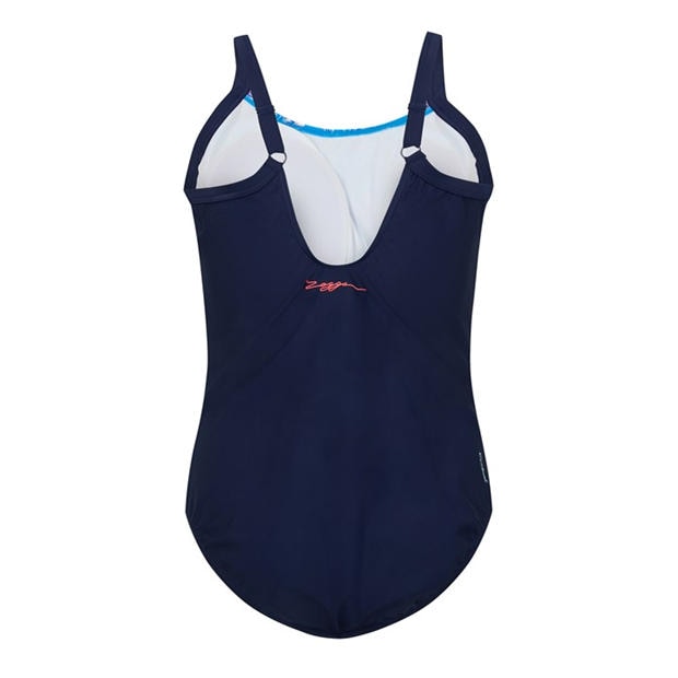 Blue - Zoggs - Wild Rose Side Panel Womens