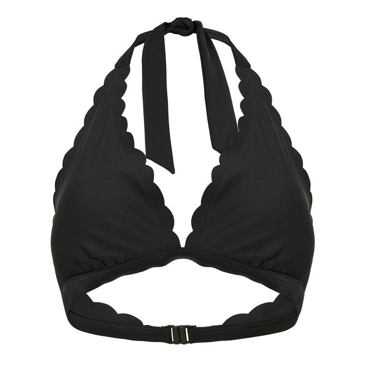 Zoggs Women's Black Scallop Halter Top in Size 14, Sports Direct