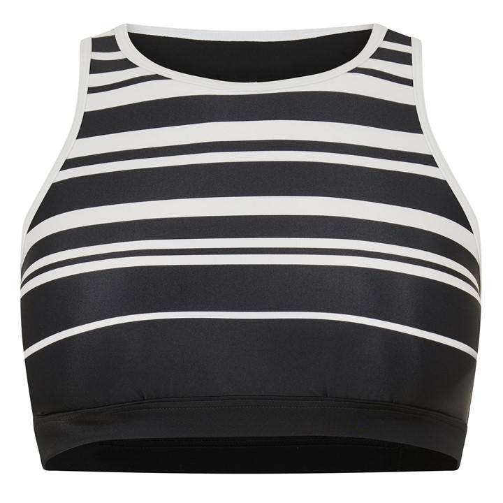 Zoggs Women's Black Monochrome Crop Top in Size 10, Sports Direct