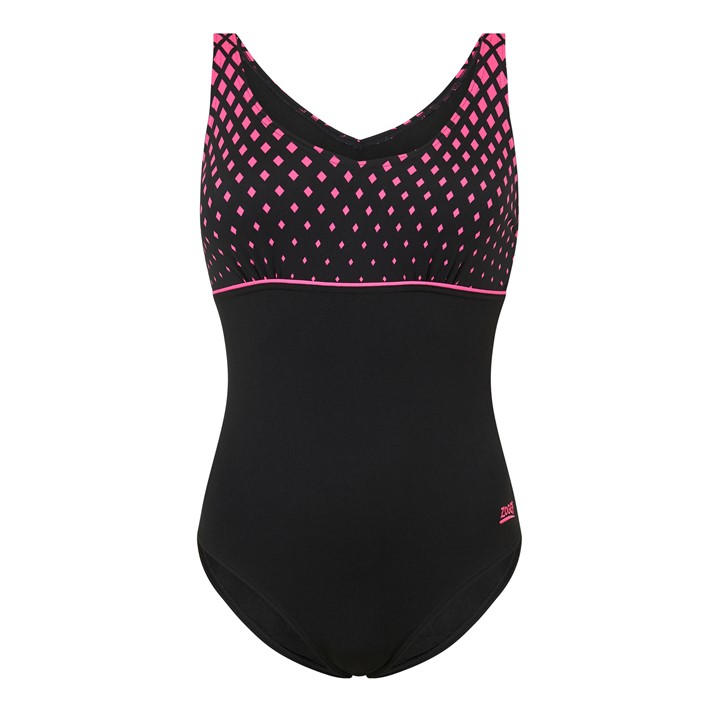Zoggs Women's Black Diamond V Neck Clipback in Size 8, Sports Direct