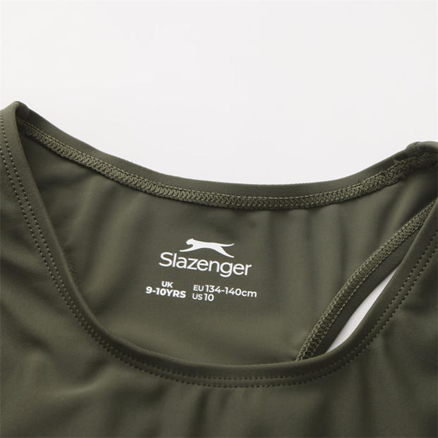 Khaki - Slazenger - LYCRA® XTRA LIFE™ Racer Back Swimsuit Girls