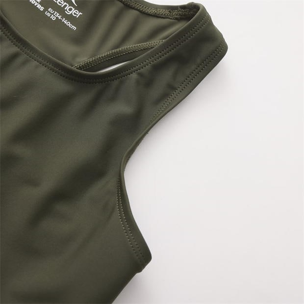 Khaki - Slazenger - LYCRA® XTRA LIFE™ Racer Back Swimsuit Girls