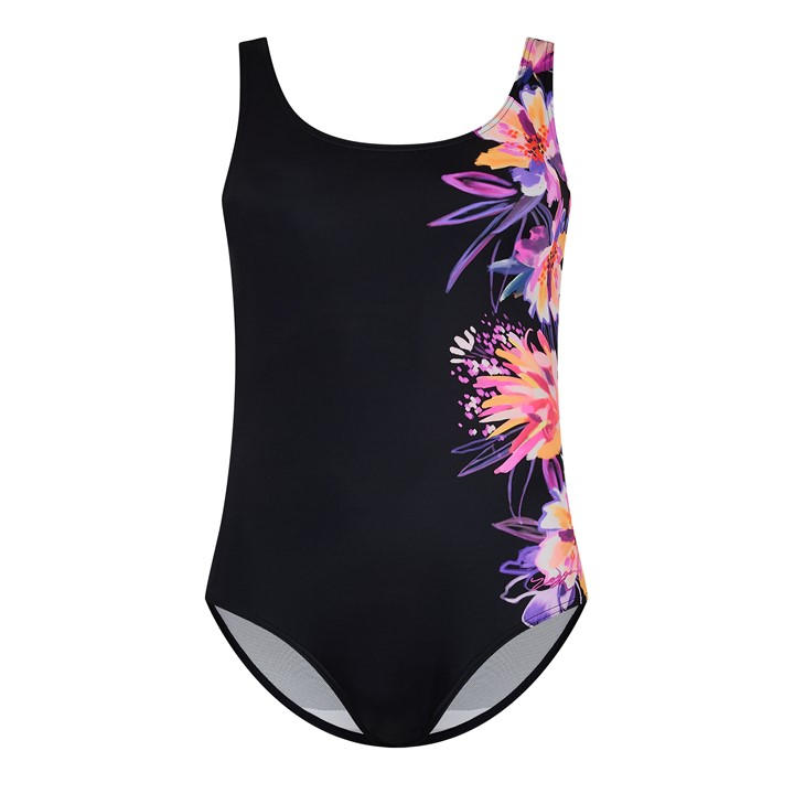 Zoggs Women's Black Bloomsbury Scoopback in Size 8, Sports Direct