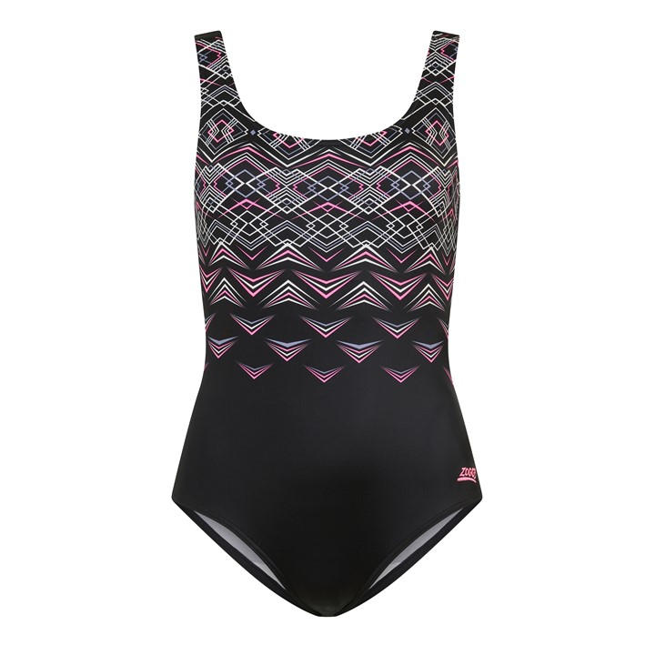 Zoggs Women's Black Electric Scoopback in Size 8, Sports Direct