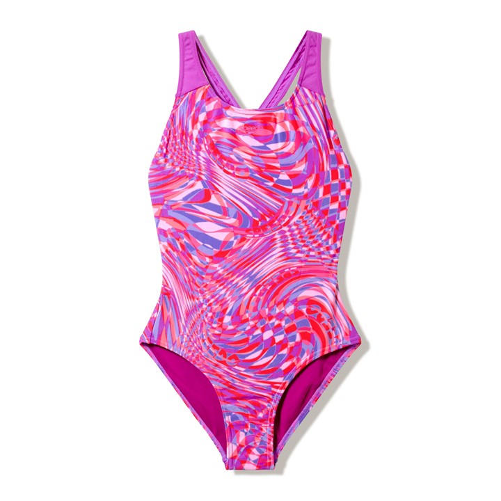 Speedo Girls Yellow Printed Suit Jn63 in Size L, Sports Direct