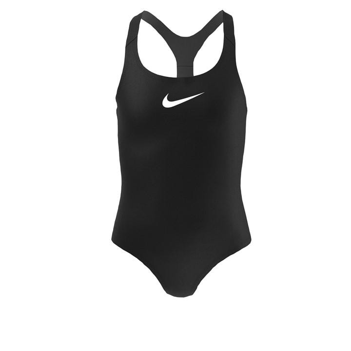 Nike Girls Black Swoosh Swimsuit  in Size M, Sports Direct