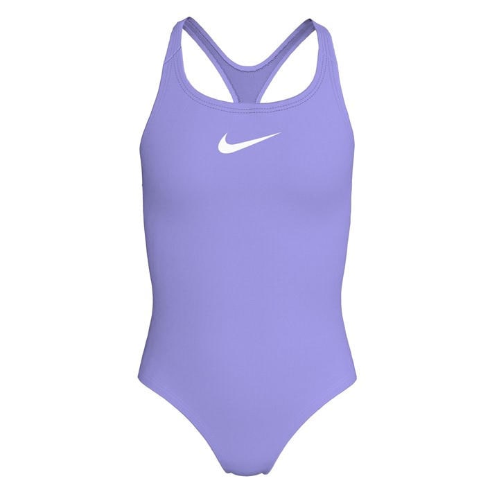 Nike Girls Purple Swoosh Swimsuit  in Size 13 - 14 Years, Sports Direct