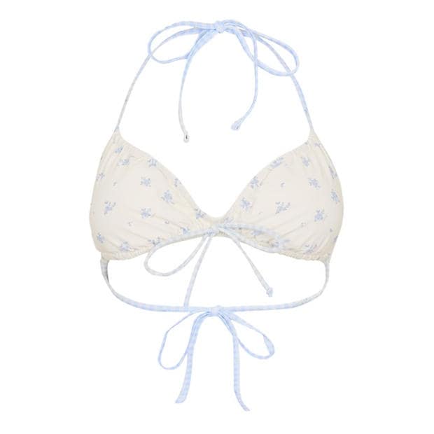 Blue Ditsy - Jack Wills - Women's Kickback Bikini Top