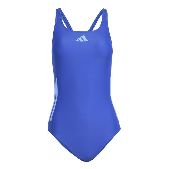 Adidas Women' Blue Sh3.ro Classic 3-Stripes Swimsuit in Size S, Sports Direct