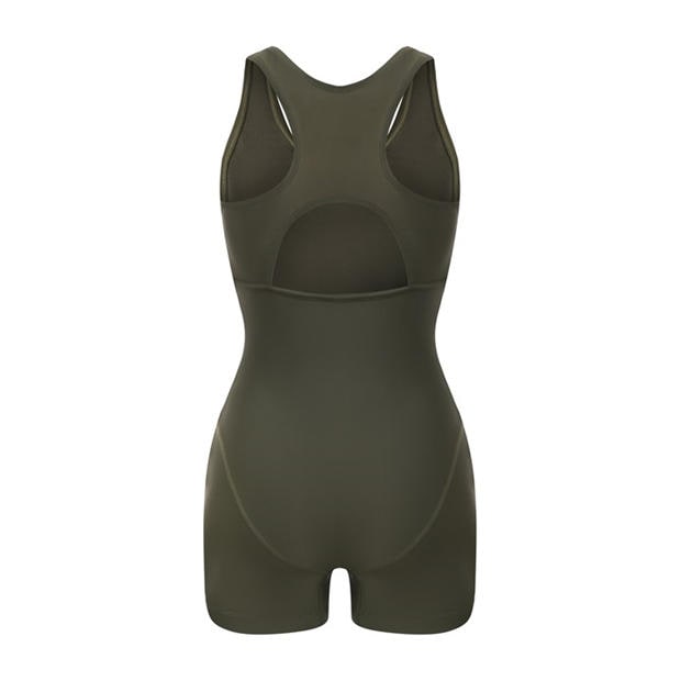Khaki - Slazenger - LYCRA® XTRA LIFE™ Boyleg Swimsuit Ladies