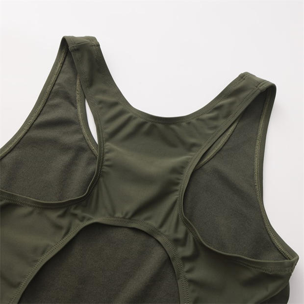 Khaki - Slazenger - LYCRA® XTRA LIFE™ Boyleg Swimsuit Ladies