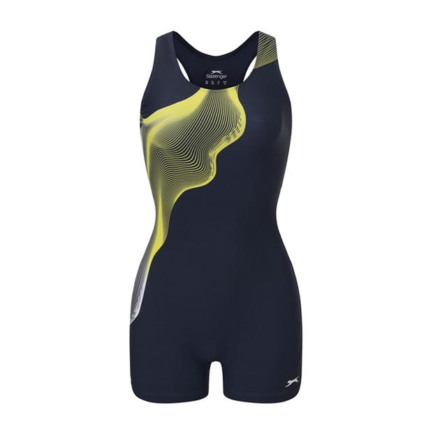 Blue/Yel/Wht - Slazenger - LYCRA® XTRA LIFE™ Boyleg Swimsuit Ladies