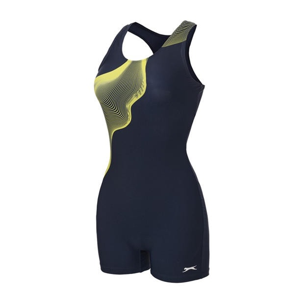 Blue/Yel/Wht - Slazenger - LYCRA® XTRA LIFE™ Boyleg Swimsuit Ladies