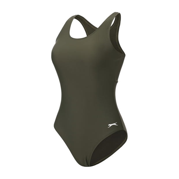 Khaki - Slazenger - Racer Back LYCRA® XTRA LIFE™ Swimsuit Ladies