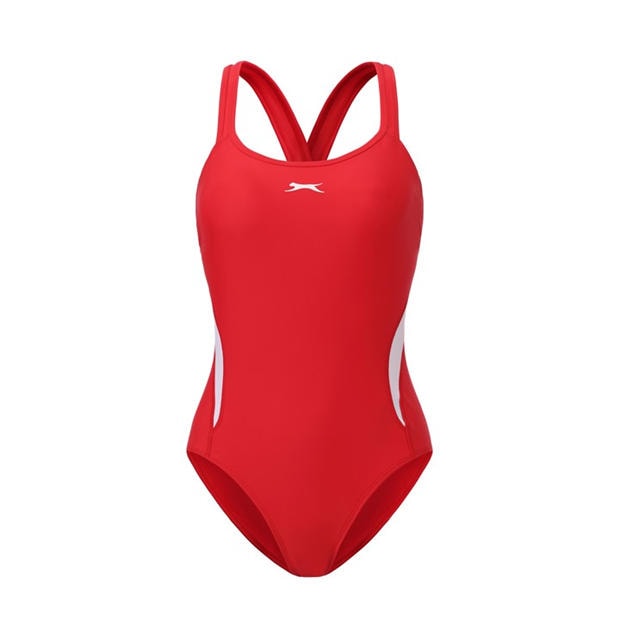 Red - Slazenger - LYCRA® XTRA LIFE ™ X Back Swimsuit Ladies