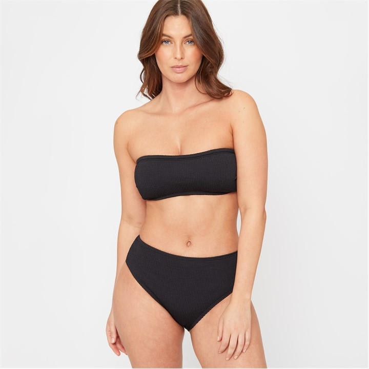 Be You Women's Black High Waist Bikini Bottoms in Size 24, Sports Direct
