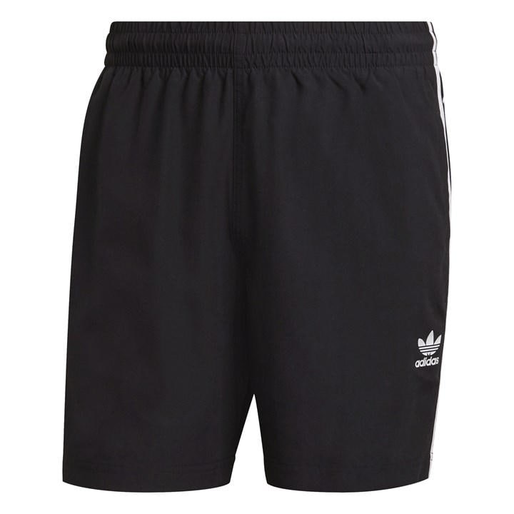Adidas Originals Men's Black Stripe Swim Shorts in Size XS, Sports Direct