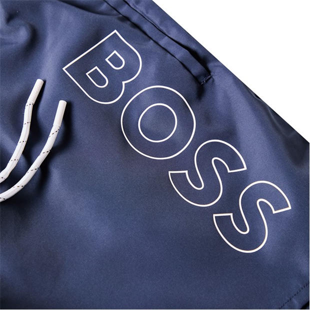 Tengerészkék 412 - Boss - Mens BOSS Swim Shorts with Logo Detail (Stormfish)