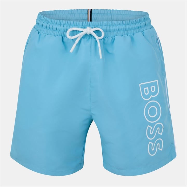 Boss Men' Blue Swim Shorts With Logo Detail (Stormfish) in Size S, Sports Direct